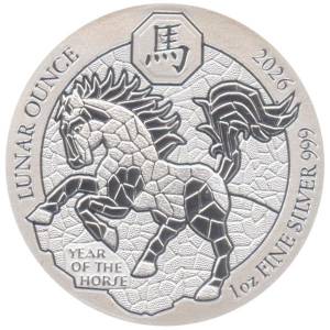 1 oz Ruanda Lunar Pferd 2026 - 19% MwSt. Bild von 1 oz Ruanda Lunar Pferd 2026 - 19% MwSt.