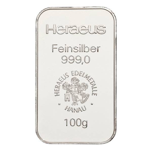 Bild von 100 g Silberbarren - Heraeus