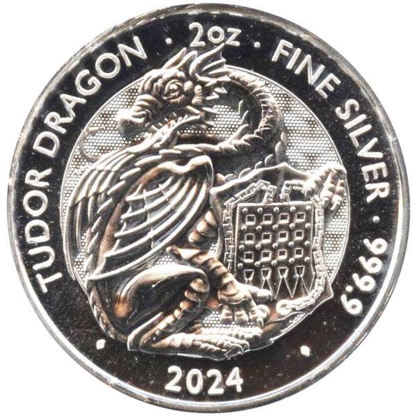 Bild von 2 oz Silbermünze Tudor Beasts Dragon 2024