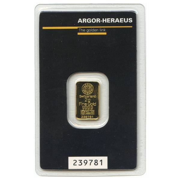 Bild von 2 g Kinebar Goldbarren - Argor-Heraeus